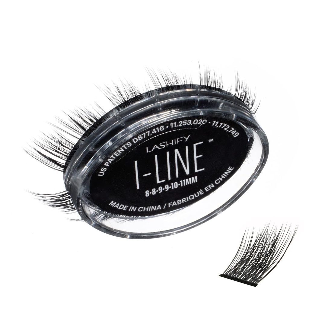 Lashify I-LineShort Gossamer pré-mapeado, fácil DIY falsos chicotadas para criar um olhar angular e efeito Eyeliner