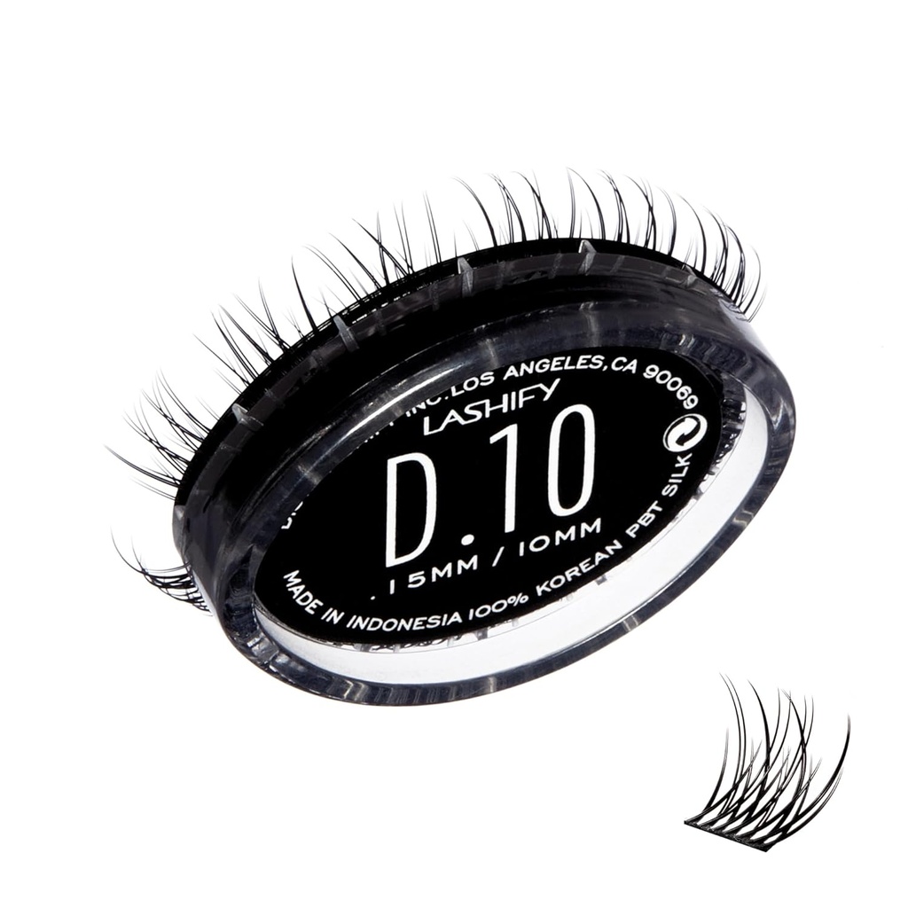 Lashify Drama 10mm Gossamer Extensões Cílios Refil, Preto, Fácil DIY Cílios falsos para um olhar natural