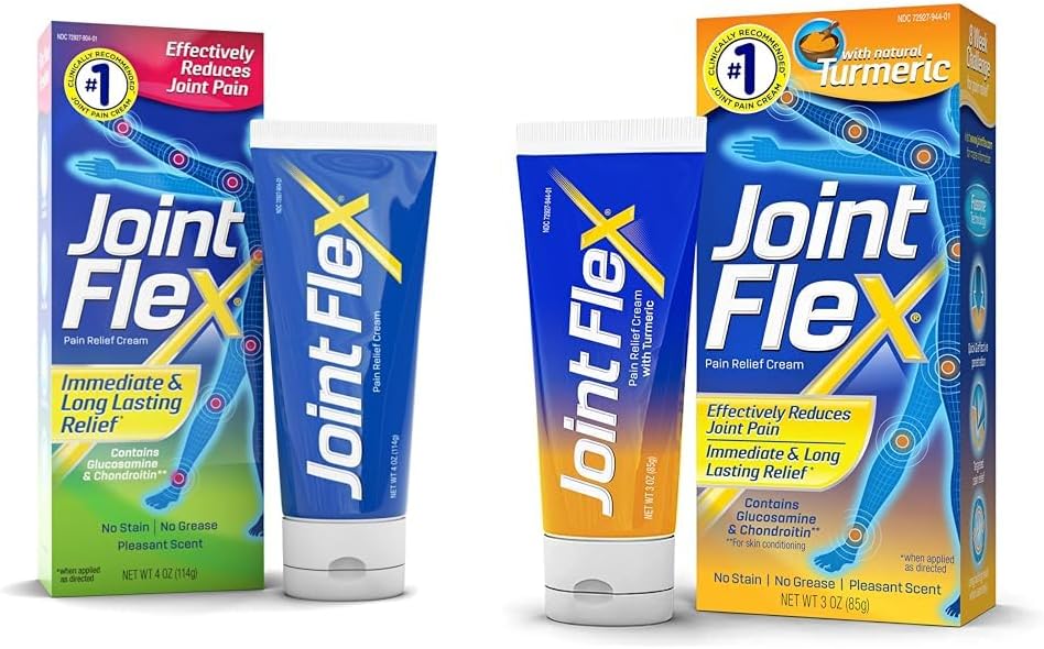 JointFlex Arthritis Cremes de alívio da dor, 4 Oz e 3 Tubos de Oz com entrega de Açafrão e Fusome