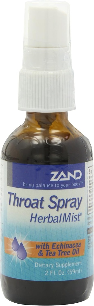 ZAND Immunity HerbalMist Throat Spray □ Fórmula calmante com Echinacea, Tea Tree, Sage, Elderberry & Peppermint (2 onças)