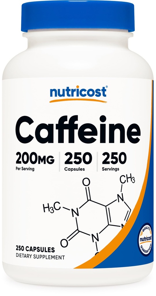 Pílulas de Cafeína de Nutricosto, 200mg por serviço (250 caps)