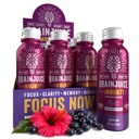 BrainJuice Cérebro e Imune Suporte Tiro, Suplemento sem glúten Shots para energia, Foco, Imunidade com Vitamina D, C B, Alpha GPC e Ginger Root orgânico, Hibiscus Huckleberry, 2,5 fl oz, 12 Pack