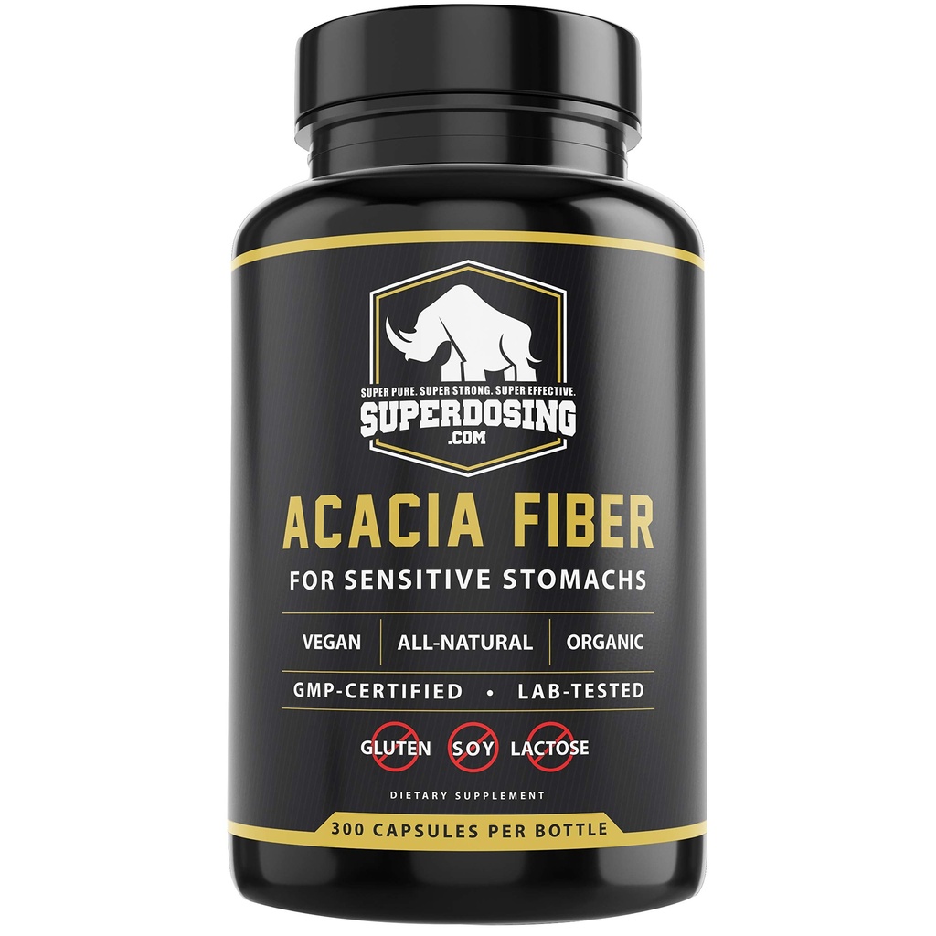 Atuação rápida, Organic Acácia Senegal Fibra Cápsulas 300pk. Natural Solúvel Suplemento de fibra pílula. Vegan Prebiótico Cápsulas.