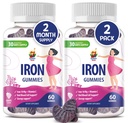 Sunny SAM Pastilhas de ferro para crianças e adultos - Vitaminas de ferro com vitamina C, 10mg por serviço - chiclete de fruta mastigável para a produção de células vermelhas de apoio Imune