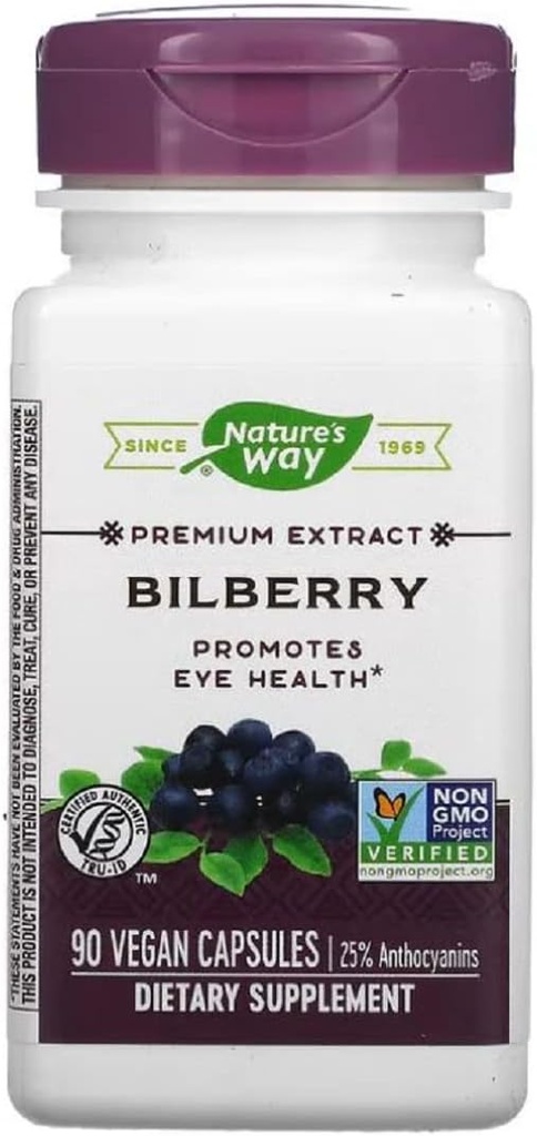 Via Natureza Bilberry Extrato padronizado Veg Cápsulas 90 ea (Pack of 2)
