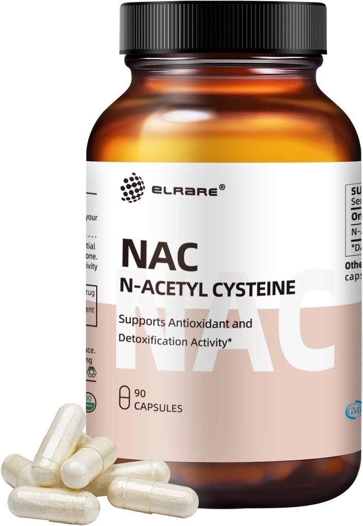 N-Acetil-L-Cisteína (NAC) Suplemento 450mg,Antioxidante,Promove Detox Fígado & Kidney,Suporta Saúde Respiratória e Função Imunitária,90 Cápsulas