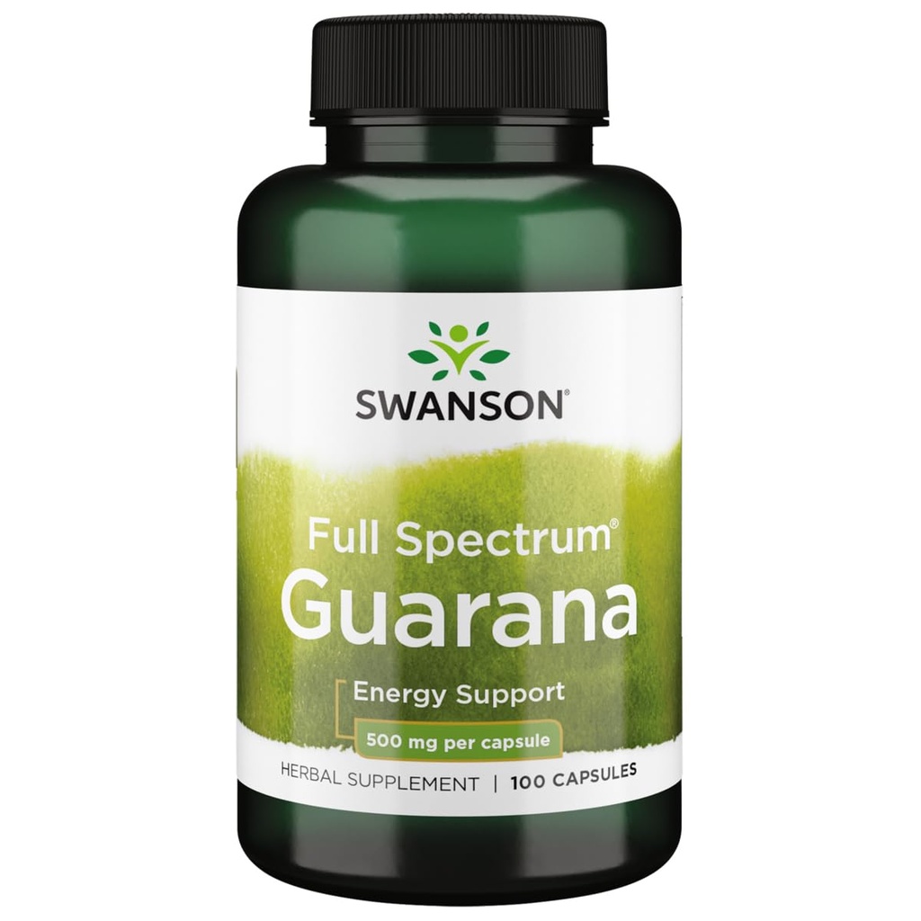 Swanson Guarana 500 Milligrams 100 Cápsulas