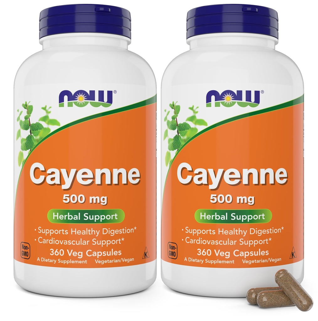 Cayenne (Capsicum annuum) 500 mg, 360 Veg Cápsulas (Pacote de 2)