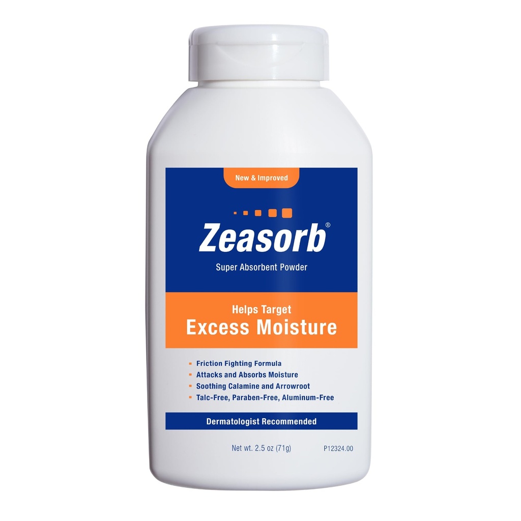 Zeasorb Prevenção, Super Absorvente excesso de pó de umidade para evitar chafing & coceira, 2,5 Oz