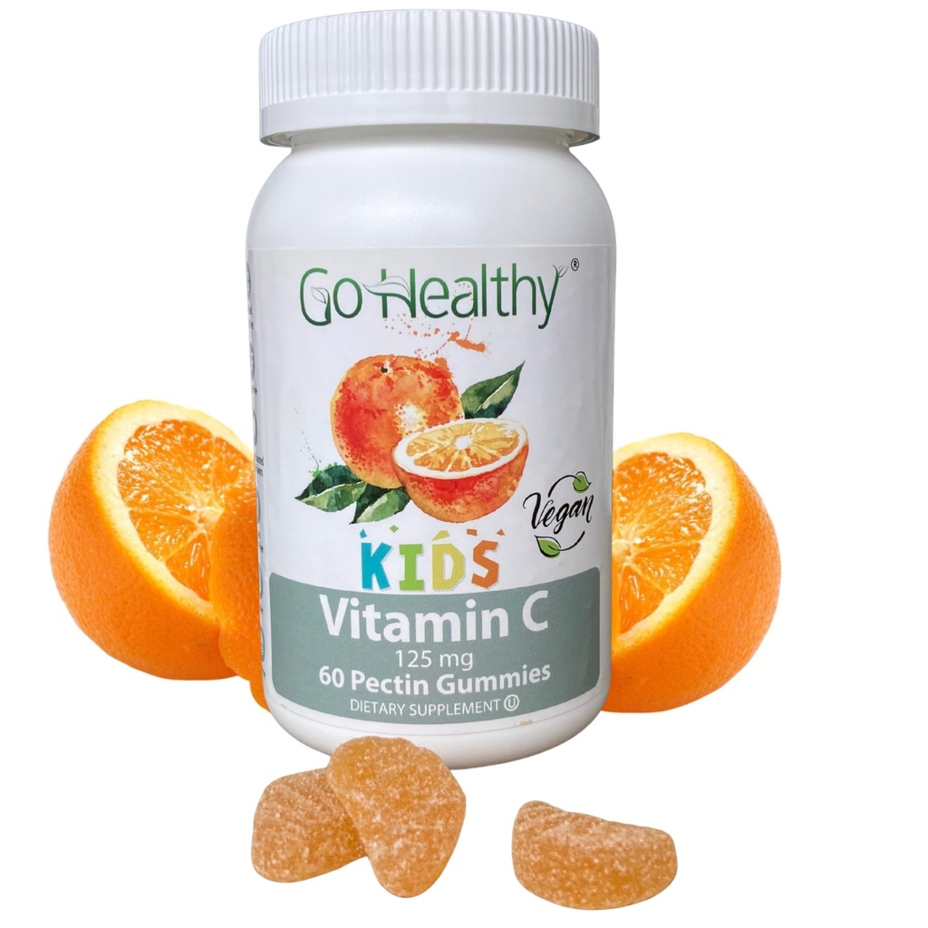 Go Healthy Vitamina C Gummies for Kids, Imune Support, Children Vitamina Gummies, Toddler, Kids Vitaminas, Kosher, Halal, Tasty Gummy - 60 Servings