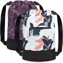 [2-Pack] Flex Cinch Drawstring Gym Bag para as mulheres com design gráfico
