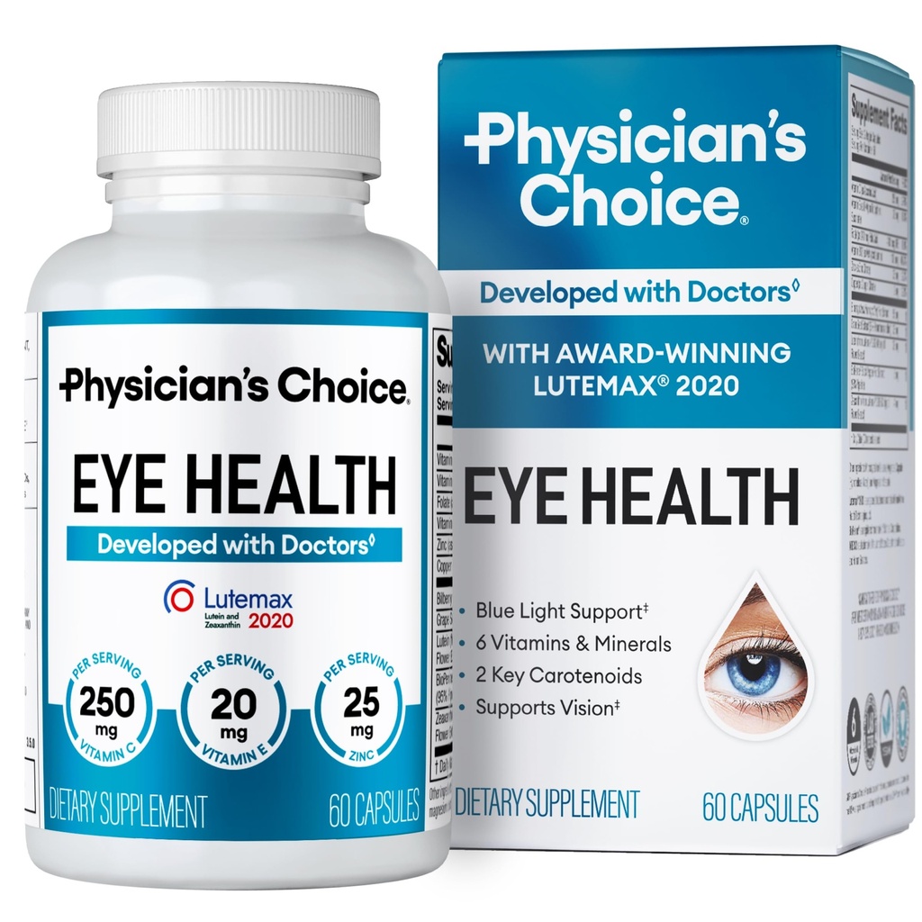 Areds 2 Vitaminas Oculares - Lutein, Zeaxanthin & Bilberry Extract - Suporta Eye Strain, Seco Olhos e Visão Saúde - 2 Ingredientes de Vitamina Ocular clinicamente comprovados - Mistura carotenóide