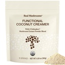 Cogumelos reais Creme de coco funcional com Reishi, Lucuma & Ceilão Canela – Orgânico, Dairy-Free – Vegan Creamer café para smoothies & Drinks – 90 Servings Creme orgânico pó de coco