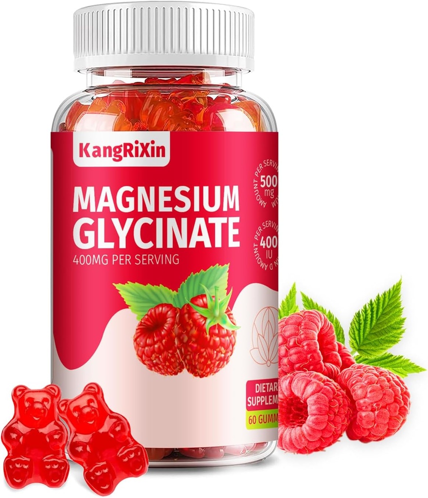 Gummies de glicinato de magnésio - Suplementos de magnésio gratuitos de açúcar para adultos e crianças, pastilhas de magnésio de alta absorção Gelatin Free (60 Count of 1))