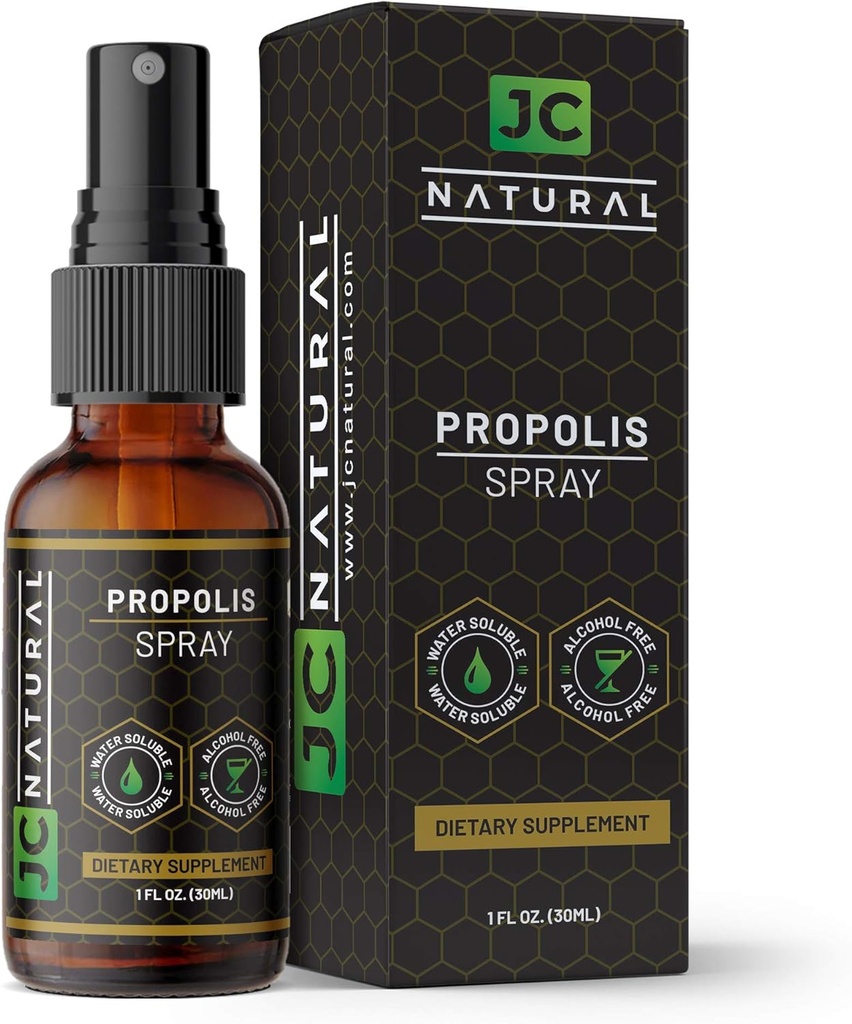 Garganta de Própolis Spray - Água Solúvel, Álcool Livre. Suporte Imune Natural. Combate os Organismos Nocivos, Poderoso Antioxidante- 1 fl oz (30ml) por JC Natural x CGM Labs