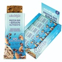 Mindright Superfood Vegan Protein Bar - Gluten Free, Não-Gmo, Baixo açúcar - Snack de alimentos do cérebro para melhorar o humor, energia e foco - pacote de 12 (Chocolate Chip Crunch)