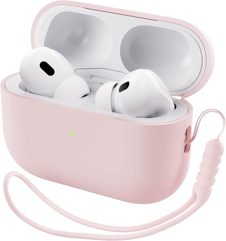 ORNARTO Compatível com AirPods Pro 2 Case 2022, Silicone híbrido protetor completo para AirPods Pro 2a geração Case, Capa de pele visível frontal LED