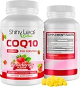 Shiny Leaf CoQ10 100mg - Chewable CoQ10 Suplemento - Coenzyme Q10 para Saúde do Coração e Energia - Natural Co Q 10 Suplemento - Para Bem-Estar Cardiovascular - 100mg Comprimidos Chewable, 30 Comprimidos, Made in USA