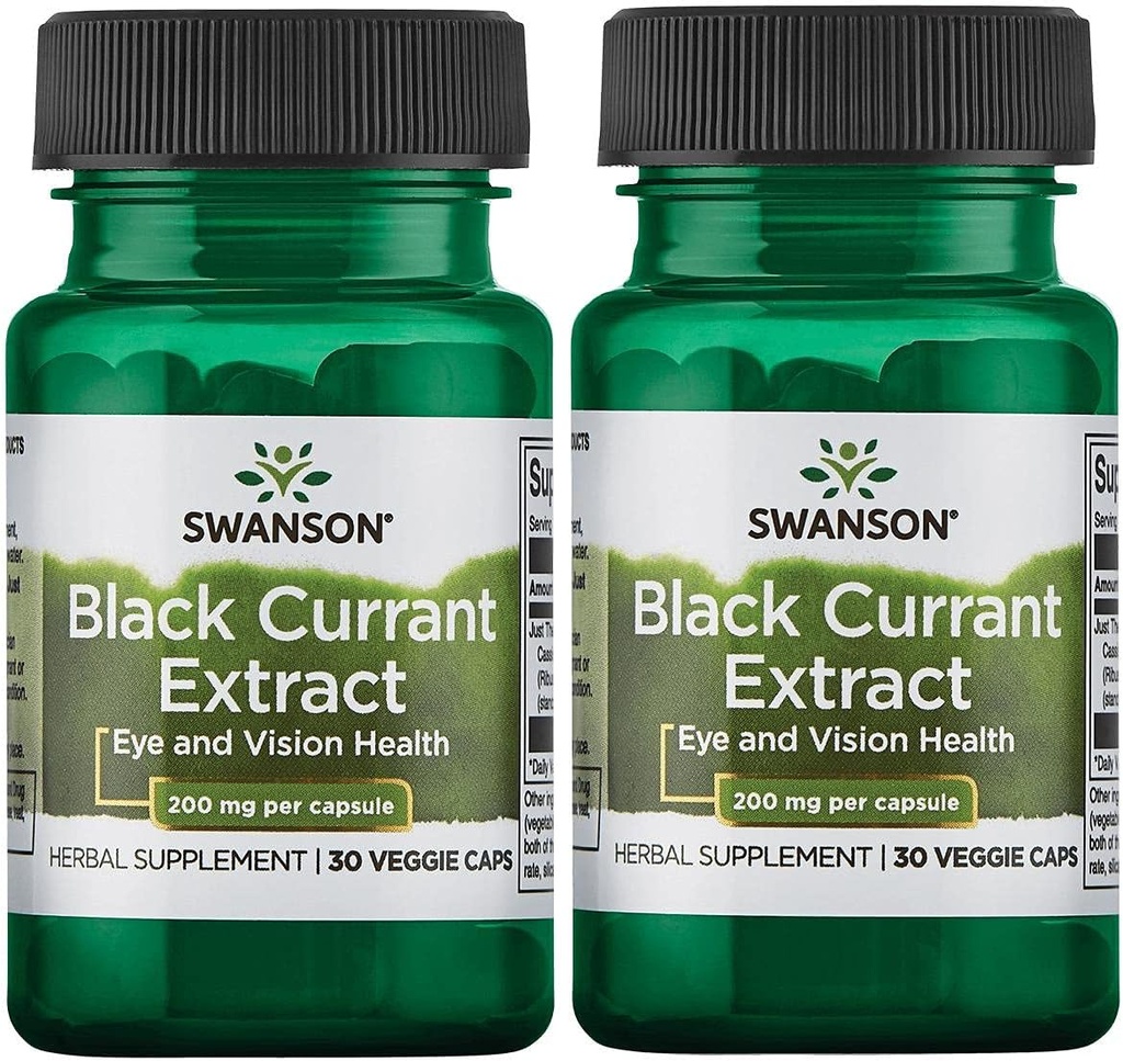 Swanson Black Currant Extract 200 mg 30 Veg Caps 2 Embalagem