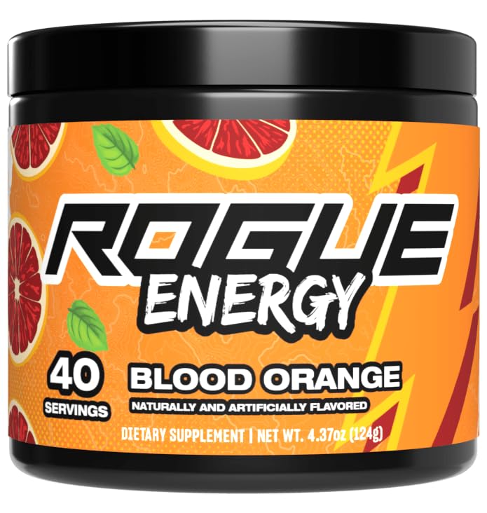 Energia Vagabunda Energia Beber Pó para Longas Horas de Jogo - Energia Pó para Foco Mental - Açúcar e Glúten Grátis - Suplemento de jogos com cafeína e vitaminas - Made in USA (Blood Orange - 40 Servings)