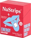 NuStripsTM Faixas de energia de dissolução rápida com 50mg de cafeína, L-Theanina e vitamina B12 – Energia instantânea e foco sem Jitters ou crash – Funciona mais rápido do que o café – Limão refrescante – 30 tiras