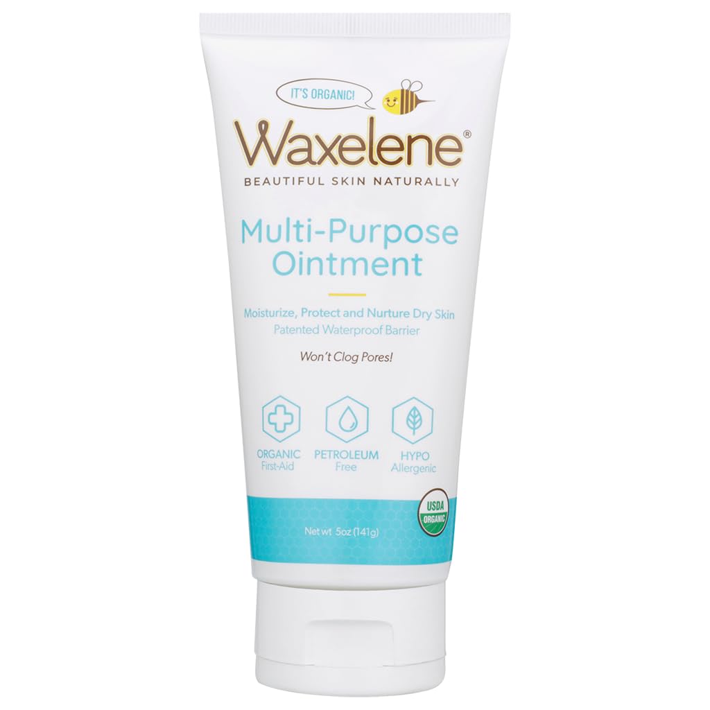 Waxelene Multipurpose Pomada Grande Tubo, Balm Aerado Orgânico o Petróleo Jelly Alternativa calmante Eczema Botânico Hidratante de rosto seco pele
