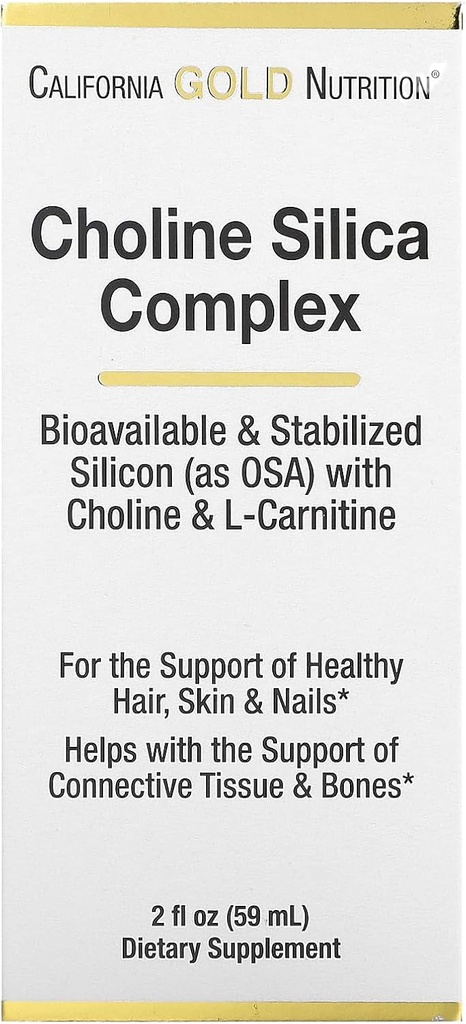 Califórnia Gold Nutrition Colina Silica Complexo, Biodisponível & Silicone estabilizado com colina e L-Carnitina, 2 fl oz (59 ml)