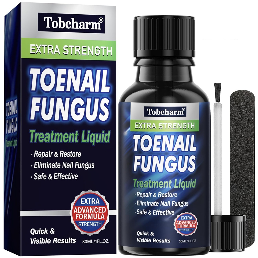 Tobcharm Tratamento de Fungos Tobcharm Tratamento de Fungos Força extra, Tratamento de Fungos de unhas para unhas, Tratamento de Fungos de unhas para unhas (1 oz)