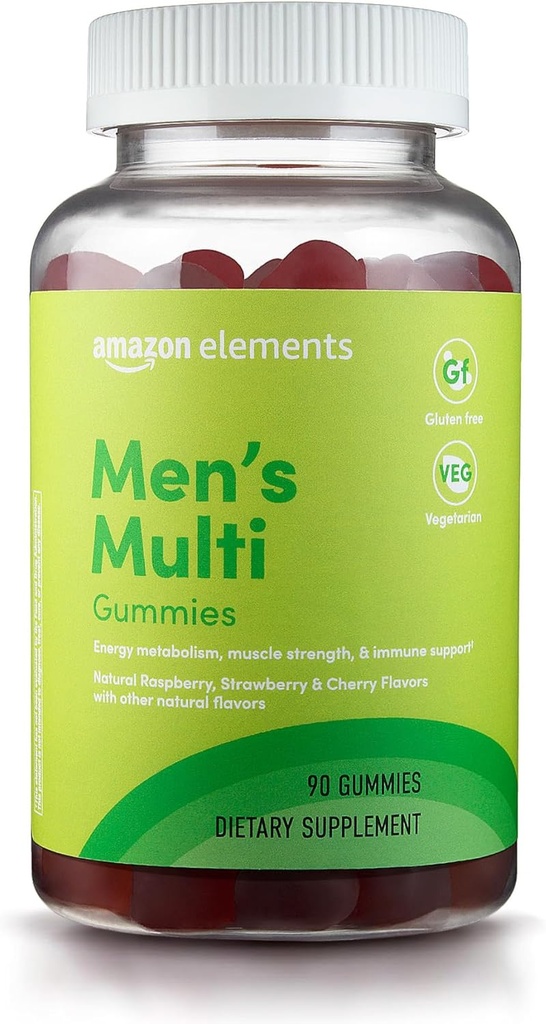 Elementos - Multivitamínico Orgânico de Homens, 90 Gummies (3 chicletes por serviço), Vegetariano, Sem glúten, Orgânico Certificado (Anteriormente Revive)