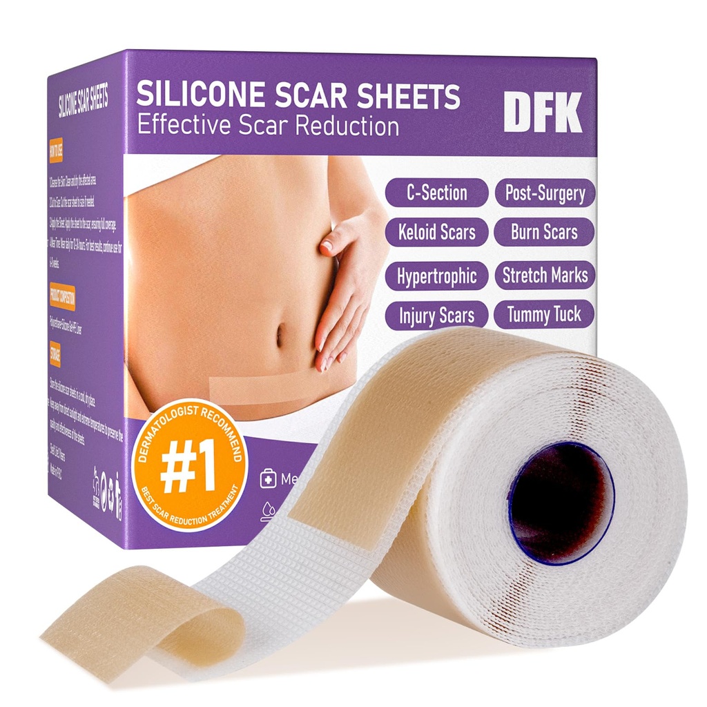 Silicone Scar Sheets, Silicone Scar Tape (1,6"x 79" Roll-2M), Reutilizável profissional Scar Silicone Strips, Soft Silicone Scar Sheets para Cicatrizes Cirúrgicas, Quelóide, Cicatrizes de Acne, C-Seção
