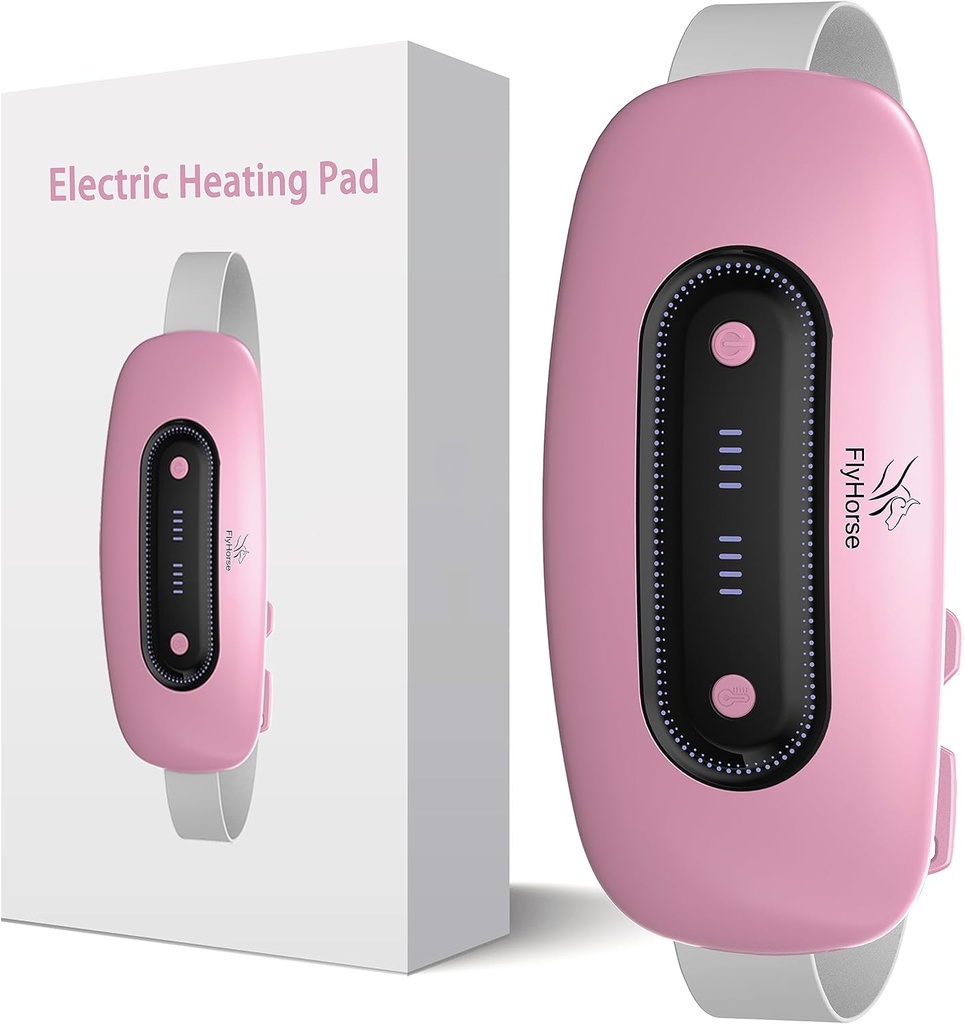 Almofada de aquecimento elétrico, Almofada de aquecimento menstrual sem fio portátil com 4 níveis de calor e 4 modos de massagem, Cinto de envoltório de barriga de aquecimento grande rápido para cãibras, presentes de alívio da dor nas costas para mulheres