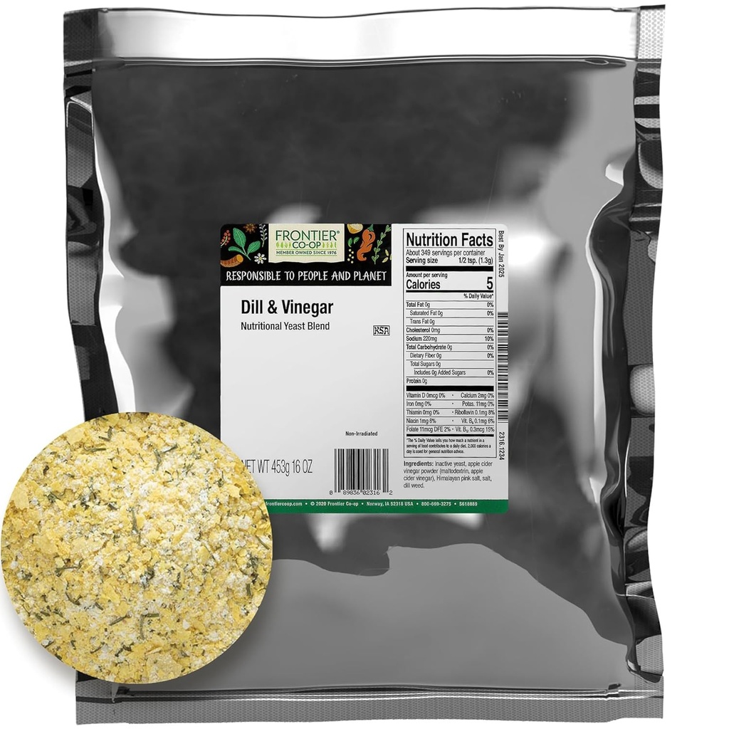 Co-op Frontier Dill e Vinagre Mistura Nutricional de Levedura 1lb