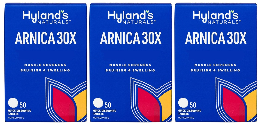 Arnica de Hyland 30x 50 Comprimidos (3 Embalagem = 150 Comprimidos), Hematomas, Inchaço, Alívio da Dor Músculo