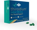 Thirodium - Suplemento de suporte da tireóide - Iodo de 100mcg (Iodato de sódio) - 30 Cápsulas de Gelo Macio para Maior Absorção - Sem glúten, Livre de lactose, Livre de açúcar, Não-GMO