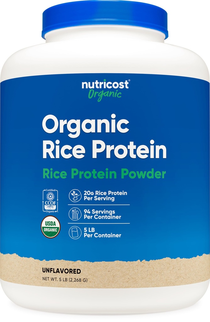Nutricost proteína orgânica do arroz em pó (5 LB) - sem glúten, sem OGM (de arroz marrom)