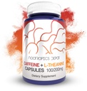 Nootropics Depot Cafeína e L-Theanina Cápsulas de . 60 comprimidos . Contém 100mg de Cafeína e 200mg de L-Theanina . Suplemento Natural .
