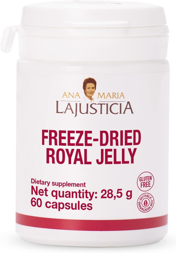 Ana Maria Lajusticia - Geléia Real Congelada - Pacote de Tratamento de 60 dias - Rico em Vitamina B, Ferro, Fósforo e Cálcio - Leite e Glúten Grátis.