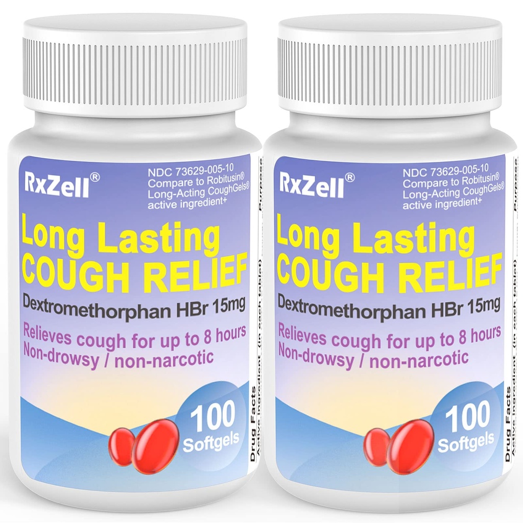 Adult Cough Relief, Dextromethorphan HBr 15mg (200 Softgels), duração de 8 horas, não-drowsy, Tosse/Bronchial Supressor