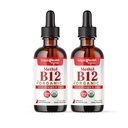 LIQUIDHEALTH USDA Vitamina B12 Metilcobalamina orgânica líquido gotas com suco de cereja Tart - aumentar a energia, suporte imunológico, melhorar a memória e concentração - EUA Made, Vegan, Não-GMO (2 Pack)