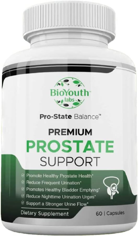 Suplemento Natural de Próstata para Homens, 60 Cápsulas - Mistura Nutritiva de Alho, Punicalagins, Tribulus Terrestris & Selenium