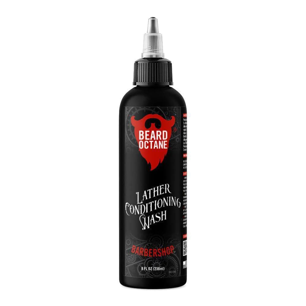 Barba Octane: Barbeiro Barba Wash - 8 onças Barba Shampoo - Limpa & Hidrata Barba W/Shea Butter - Barba mais macia - Made in USA