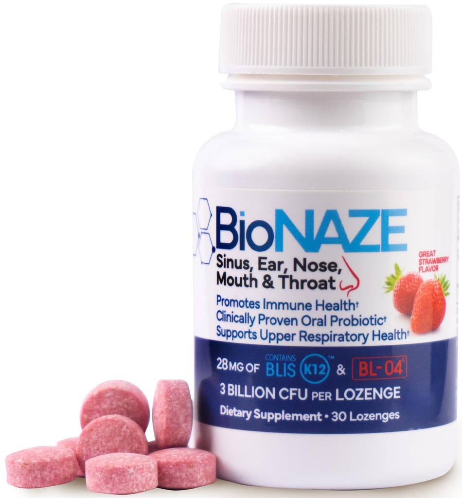Oral Probiótico BLIS K12 & BL-04 para Sinus, Tonsil Stones, Mau hálito, Gotejamento nasal pós, Garganta, Boca, Dentes & Gut - melhorar a saúde oral e respiratória. Deformação probiótica comprovada clinicamente 30 ct