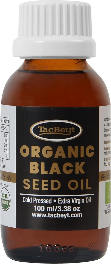Líquido de óleo de semente preta forte 100% Orgânico Especial Sementes □ Óleo mais alto de timoquinona e volátil □ Óleo de semente preta turca □ USDA Certified, Non GMO, Cold-Pressed (Strong 3,38 Fl Oz)