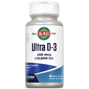 KAL Ultra Vitamina D3 250 mcg (10000 UI), Vitamina D de alta potência, Absorção de Cálcio, Saúde Óssea e Imune Suporte Suplemento, Dissolver Instantaneamente, ActivMelt sem sabor, 90 Servings, 90 Micro Tablets