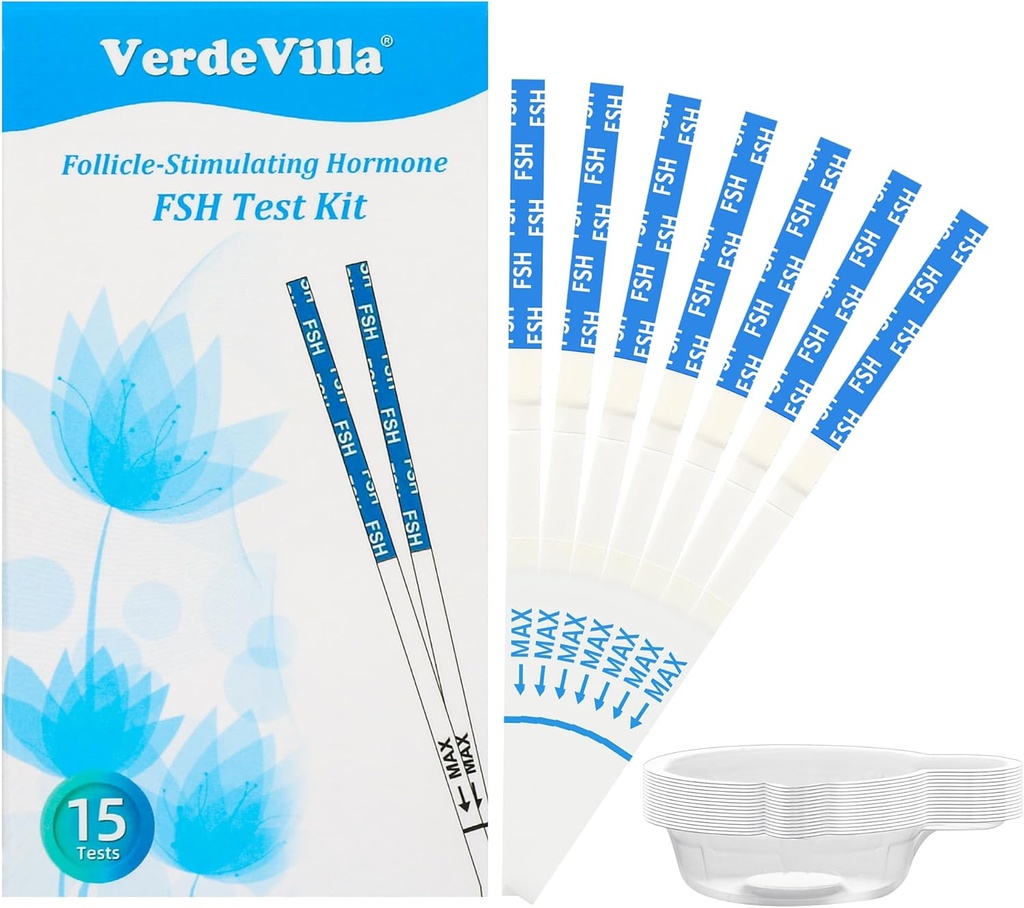 15 Pacote de tiras de teste de menopausa em casa, teste de FSH Perimenopausa teste equilíbrio hormonal para mulheres mais de 30 teste hormonal