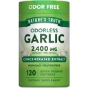 Nature's Truth Odorless Alho 2400 mg 120 Softgels □ Extrair pílulas Não-GMO, Suplemento sem glúten