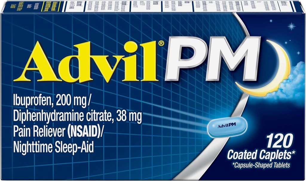 Advil PM Caplets 120 ea (embalagem de 3)