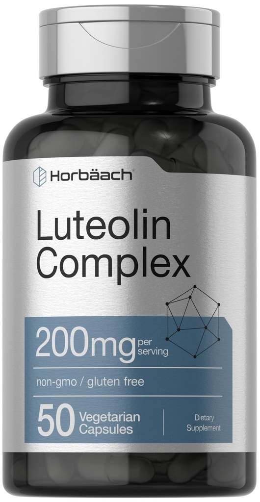 Horbäach Luteolin Complex Supplement (Suplemento de Luteolin de Horbäach) com Rutina (50 Cápsulas)