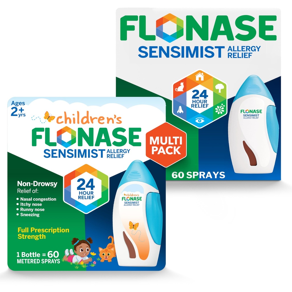 Pulverização nasal para adultos e crianças - 120 Sprays Total (2 frascos de 60 sprays cada)