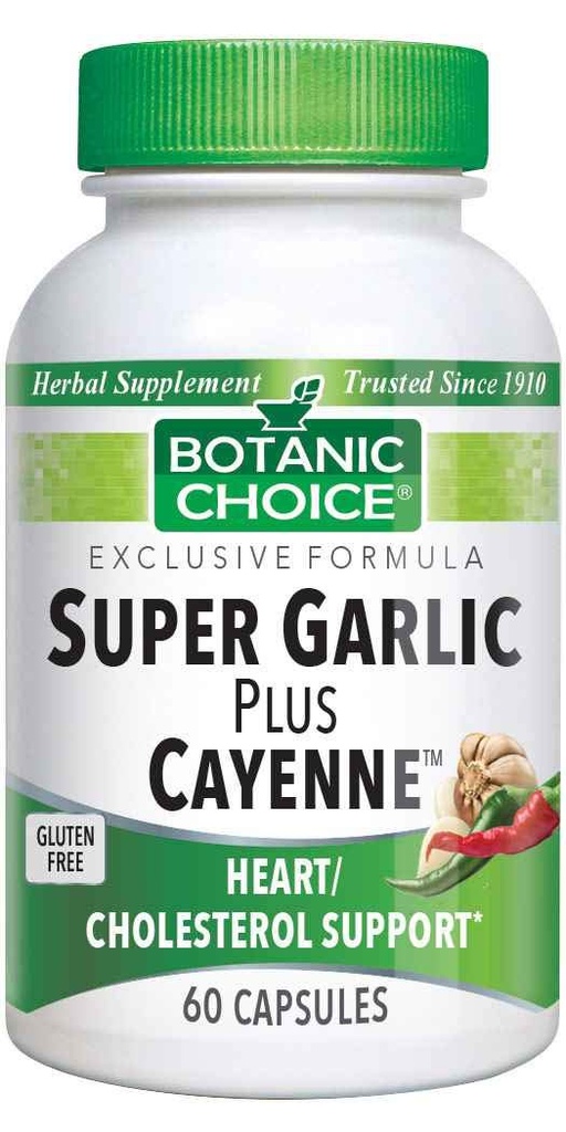 Escolha botânica Super Alho Plus Cayenne, 60 Cápsulas